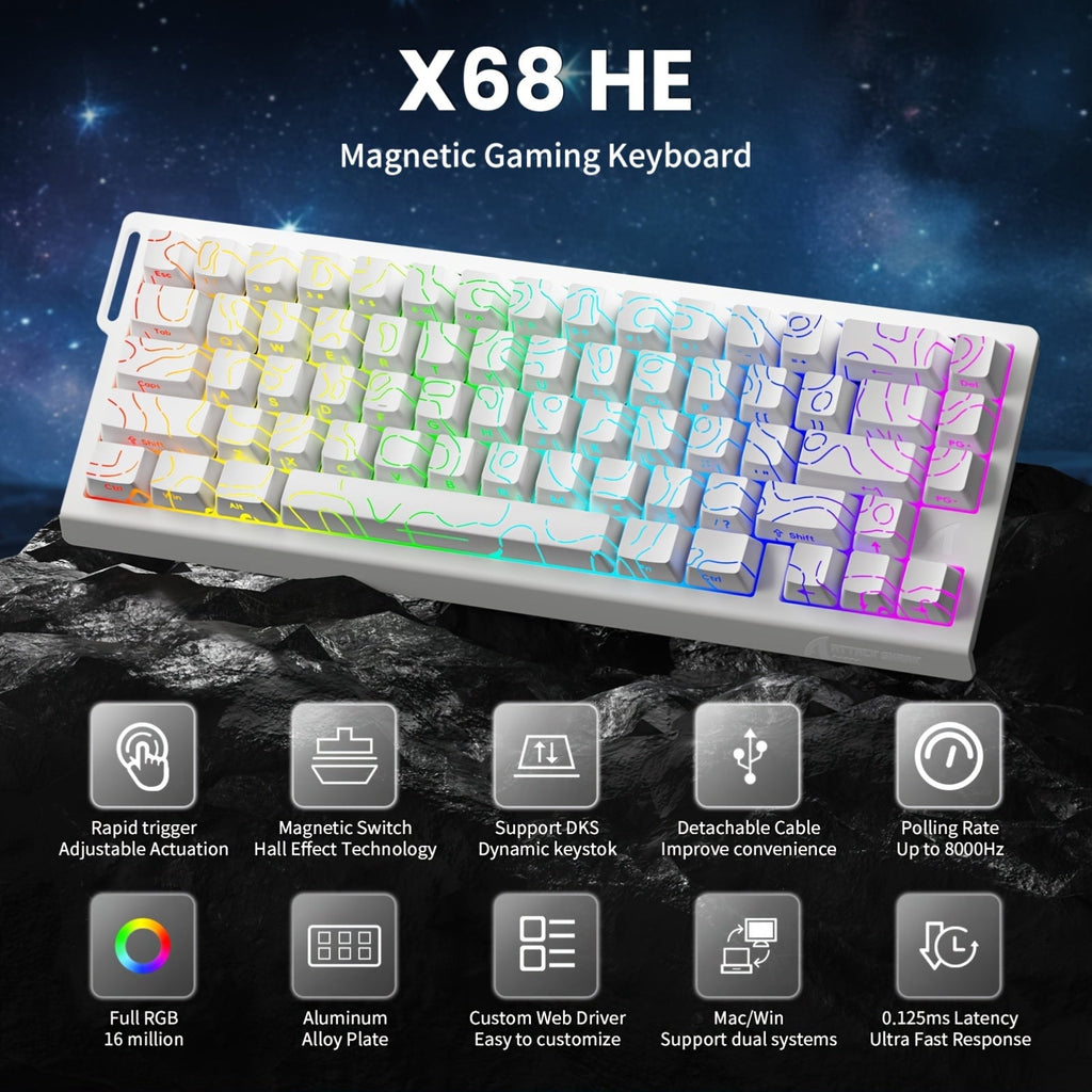 NNETM 60% Magnetic Gaming Keyboard 8KHz Rapid Trigger Wired-2