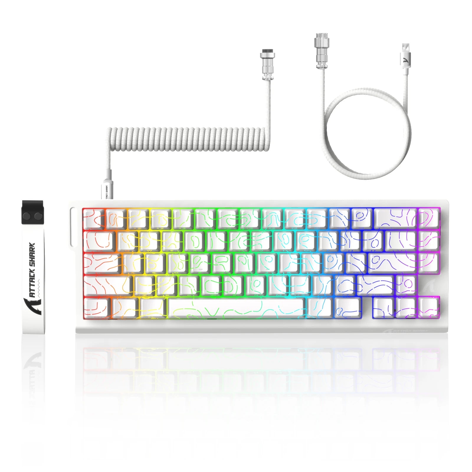 ATTACK SHARK X68HE 60% Rapid Trigger Magnetic Switch Wired Mechanical Keyboard, 0.01mm Adjustable Actuation, 8000Hz,RGB