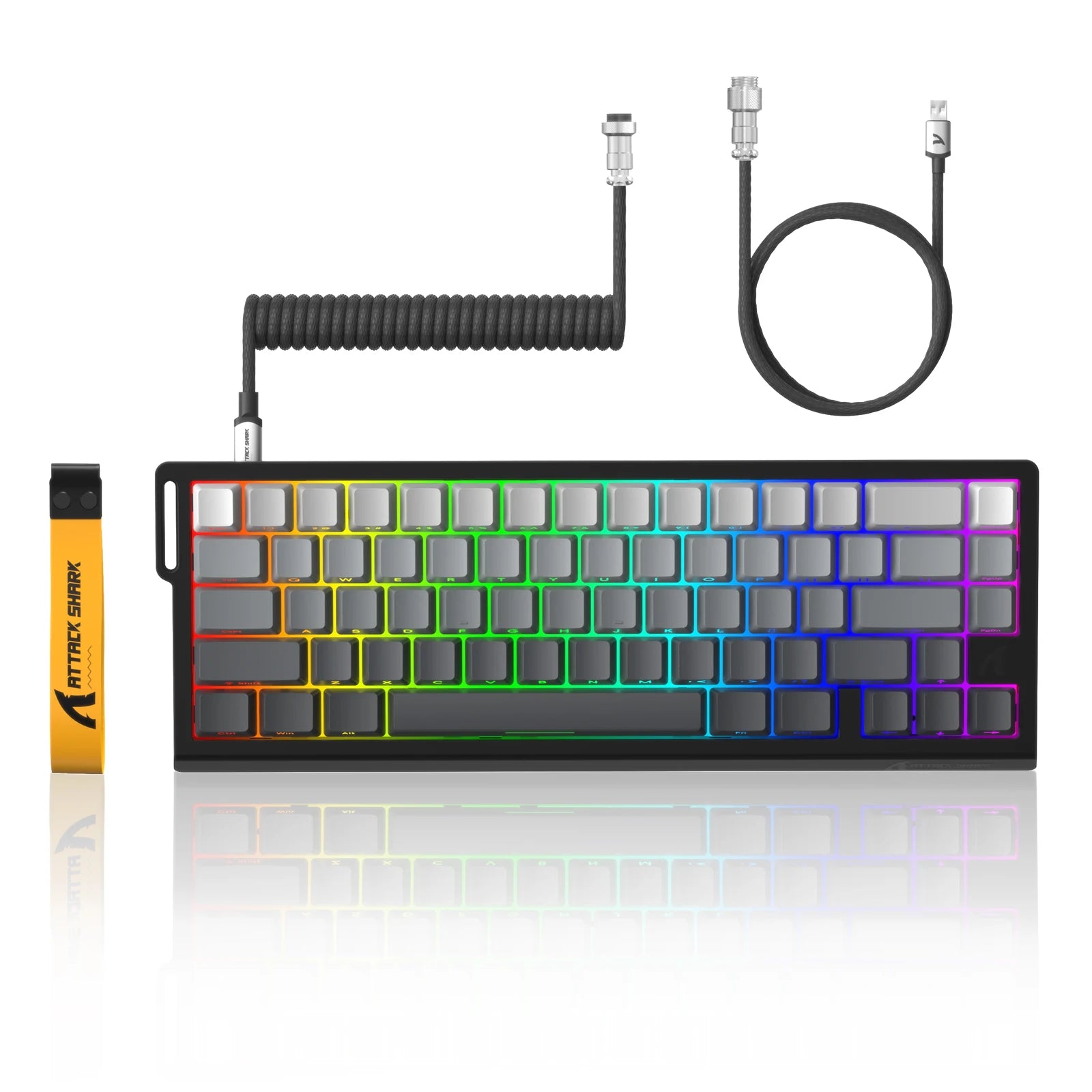 ATTACK SHARK X68HE 60% Rapid Trigger Magnetic Switch Wired Mechanical Keyboard, 0.01mm Adjustable Actuation, 8000Hz,RGB