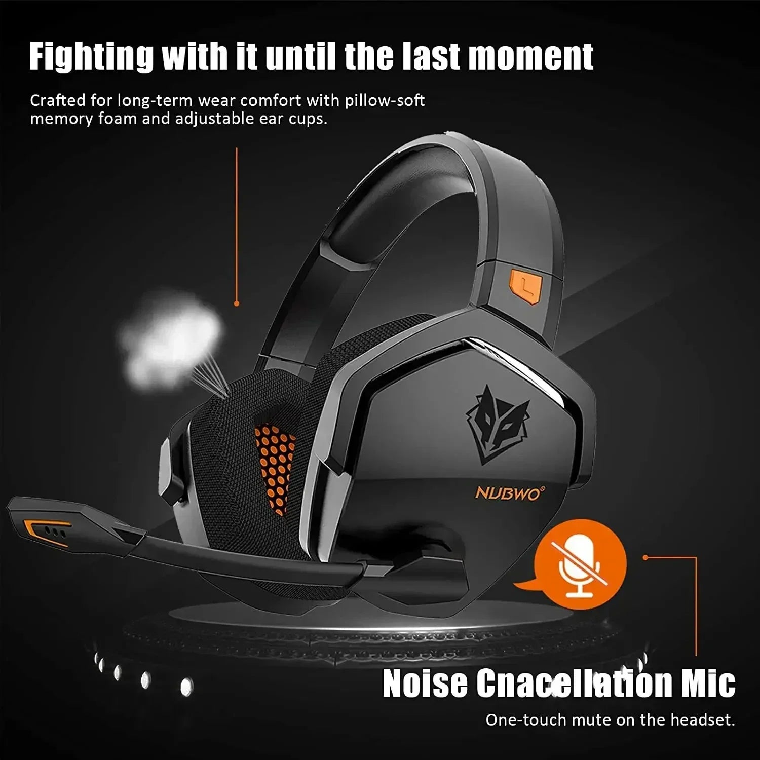 Dual Wireless Gaming Headset Orange-2