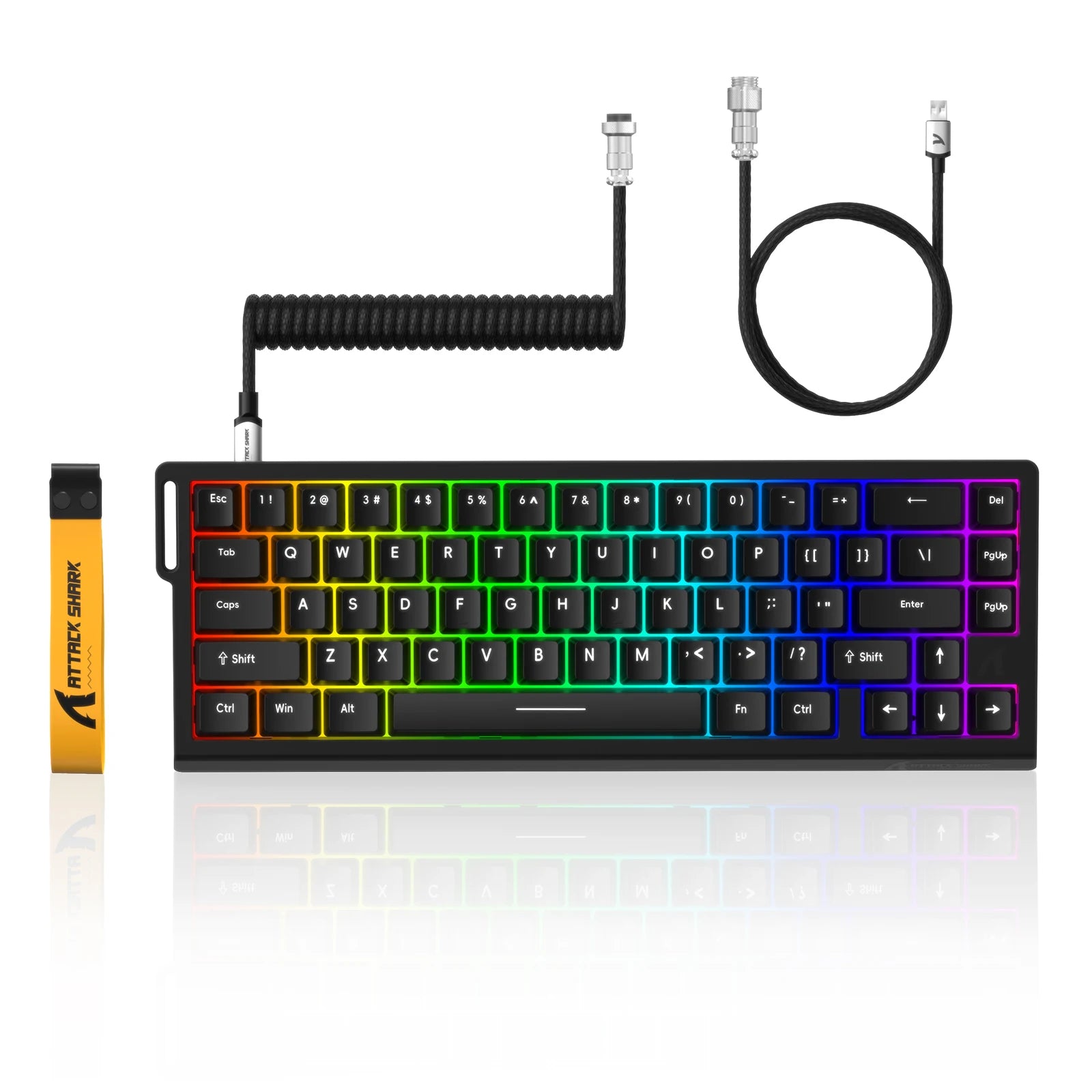 ATTACK SHARK X68HE 60% Rapid Trigger Magnetic Switch Wired Mechanical Keyboard, 0.01mm Adjustable Actuation, 8000Hz,RGB